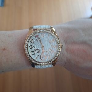 Betsey Johnson watch white leather